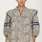 Floral Print Ruffle Shoulder Blouse with Half Sleeves