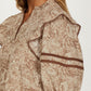 Floral Print Ruffle Shoulder Blouse with Half Sleeves