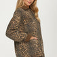 Leopard Print Button Front Shacket with Pockets
