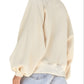 Cream Relaxed Henley Pullover With Balloon Sleeves