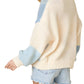 Soft Color Block Button Front Cardigan With Ribbed Trim