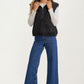 Textured Sherpa Zip Vest with Quilted Detail and Pockets
