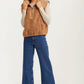 Textured Sherpa Zip Vest with Quilted Detail and Pockets