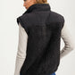 Textured Sherpa Zip Vest with Quilted Detail and Pockets