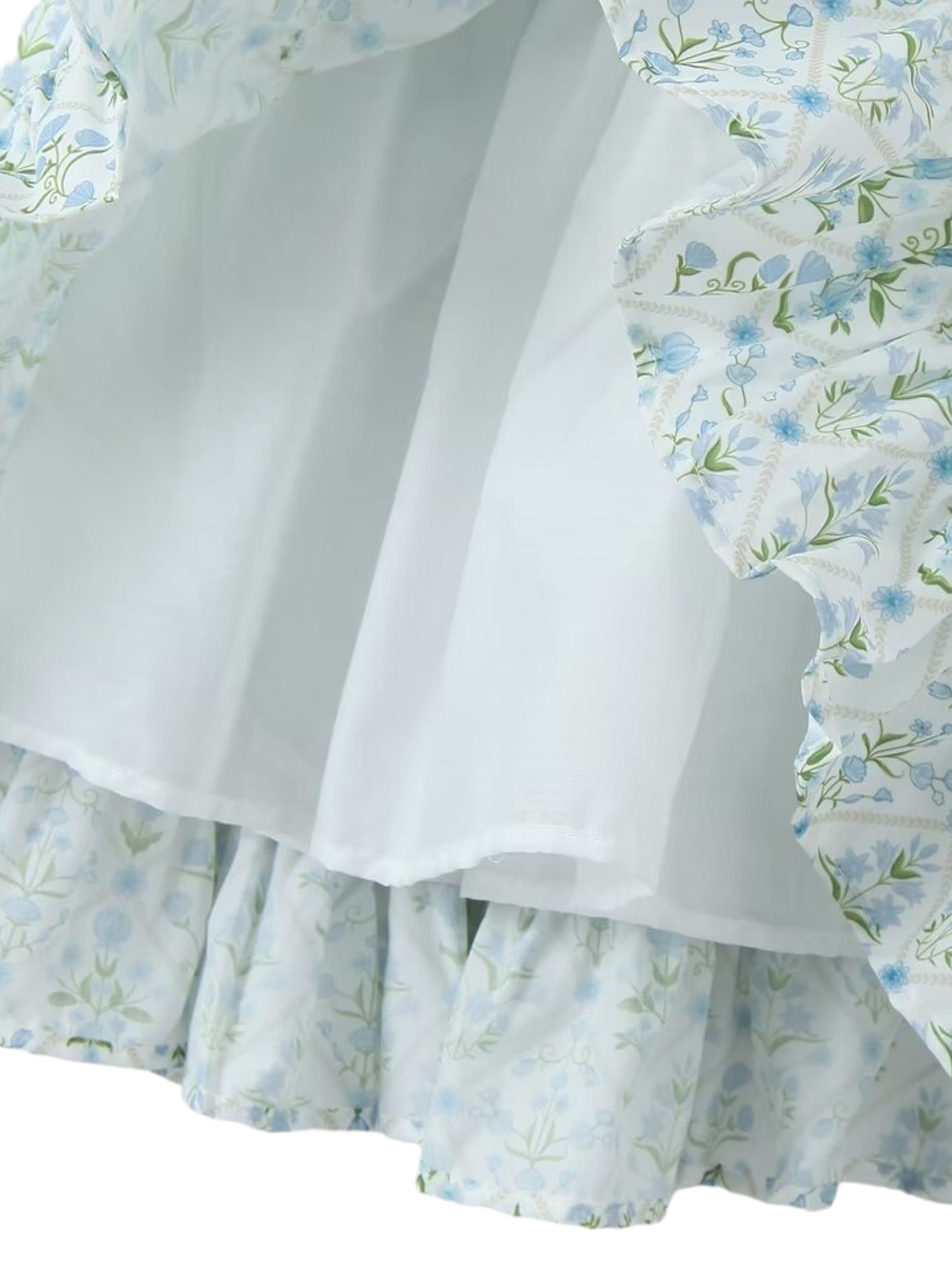 Dainty Floral Print Gathered Chest Ruffle Mini Dress
