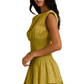 Smocked Waist Mini Dress with Ruffled Hem in Yellow