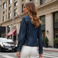 Classic Denim Jacket with Button Front and Chest Pockets