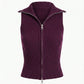 Sleeveless Sweater Vest with Zip Front and Ribbed Knit