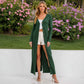 Ribbed Maxi Cardigan with Button-Front and Longline Design